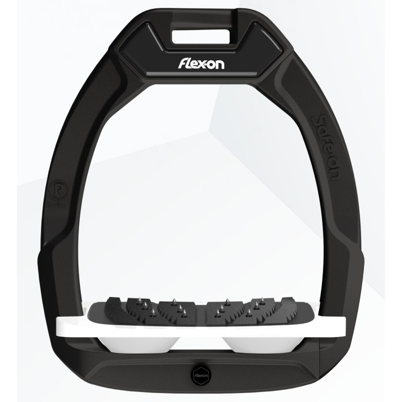 Safe On safety stirrups Black White and White - Flex-On | Vestride