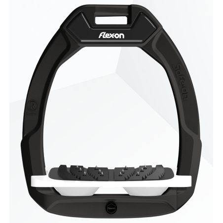 Safe On safety stirrups Black White and White - Flex-On | Vestride