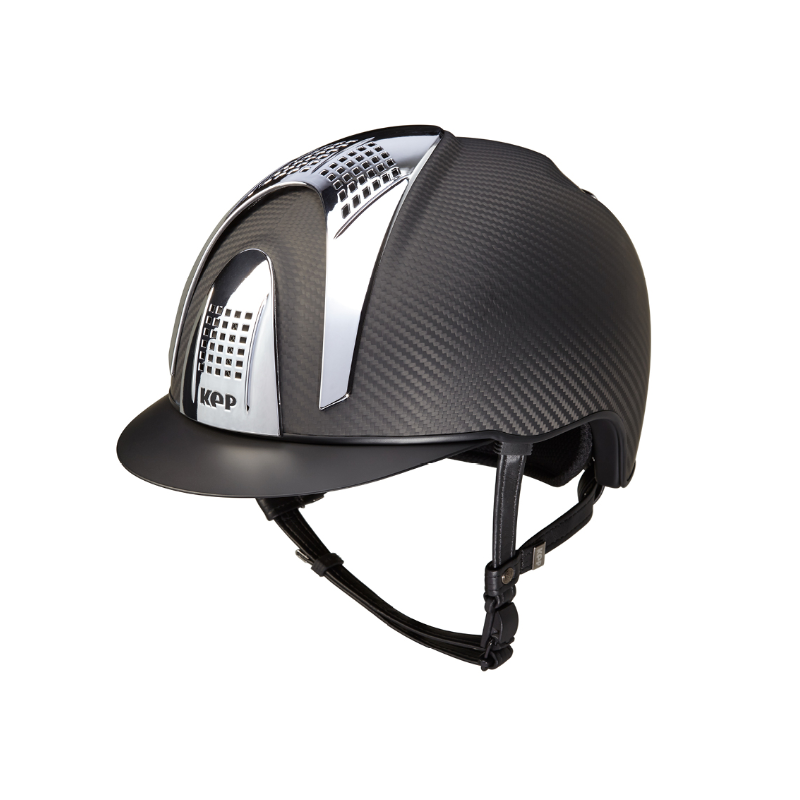 Casque carbone e-light noir matt / inserts silver