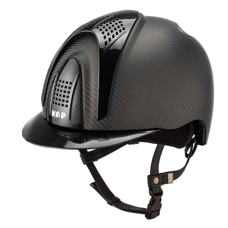 E-light matt black carbon helmet standard visor / 3 black gloss inserts