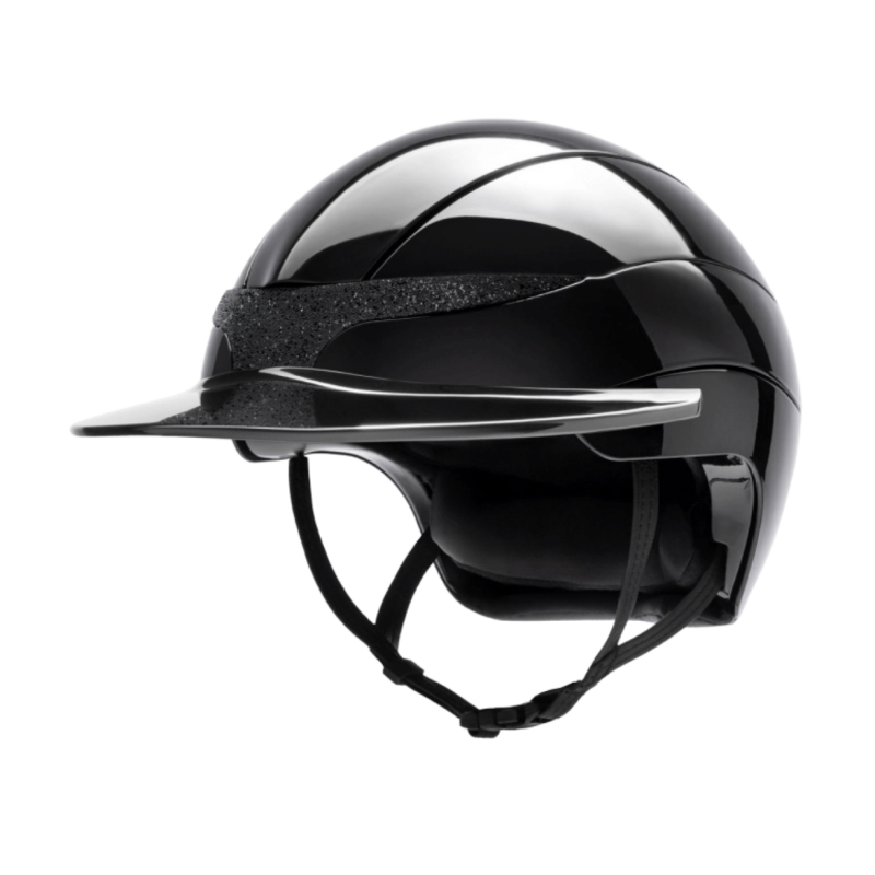 Casque Xanto frise en Swarovski noir brillant large