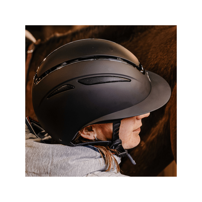 Casque Agris Noir Matt Liseré Argent - Equithème| Vestride